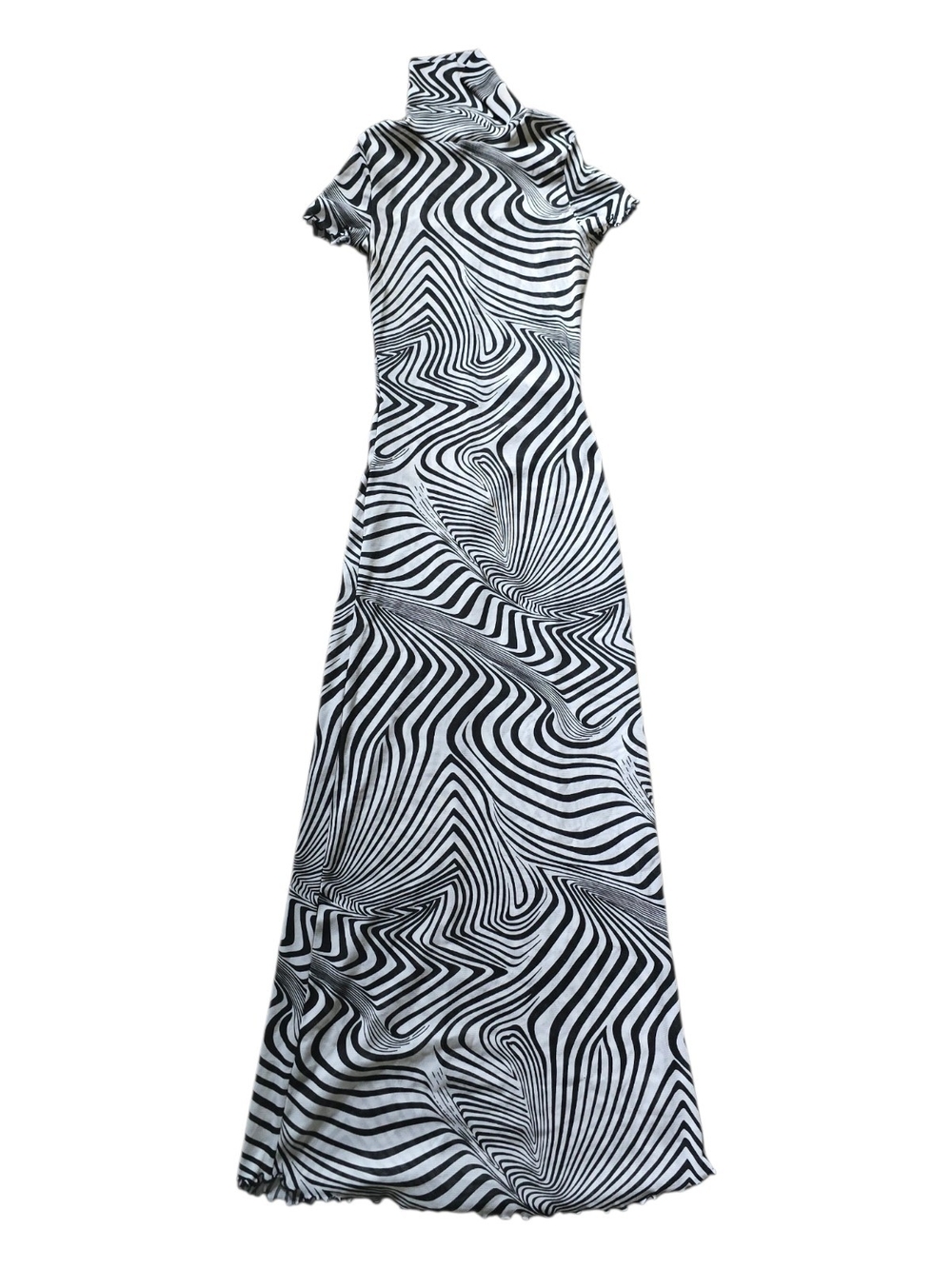 Ravewear Y2K Vintage Deadstock Mesh Trippy High-Neck Maxi Dress